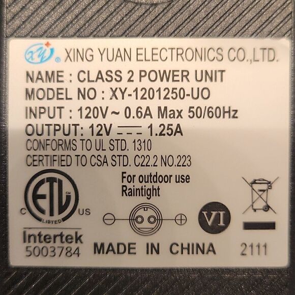 Replacement Yard Inflatable Adapter Power Supply Adaptor 12Vdc 1.25A 1250mA 1.25 - Picture 2 of 10